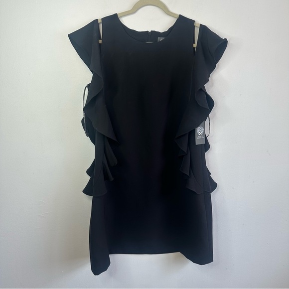 Vince Camuto Dresses & Skirts - Vince Camuto Women’s NWT Black Ruffle Sleeve Dress Mini Size 14